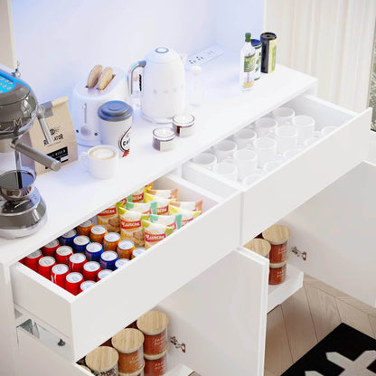 71'' Tall Kitchen Pantry with LED Lights - Loft&Timber