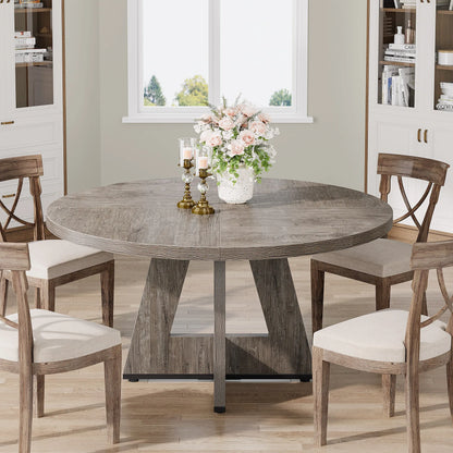 Tribesigns Round Dining Table for 4, 47" - Loft&Timber