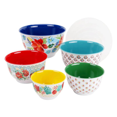 Melamine Mixing Bowl Set 10 Piece Spring Bouquet