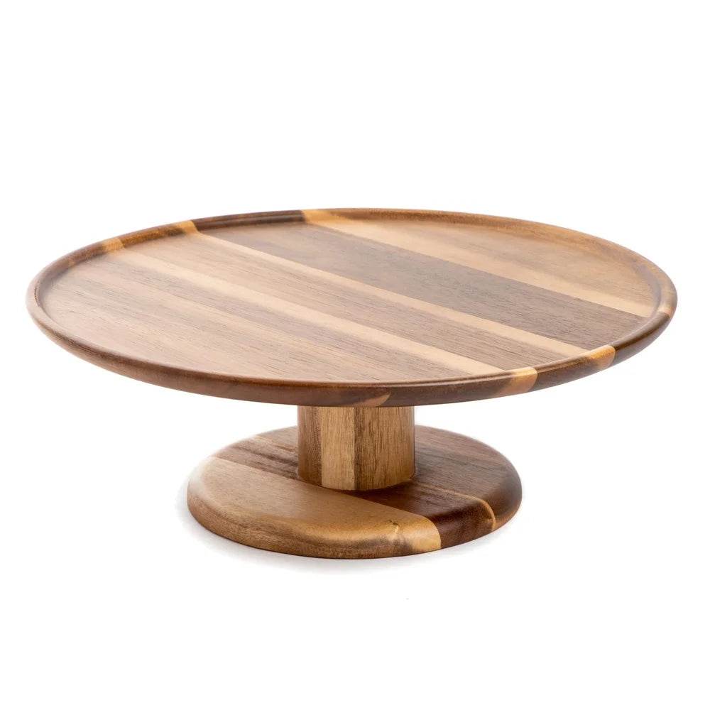 Acacia Wood Round Cake Stand - Loft&Timber