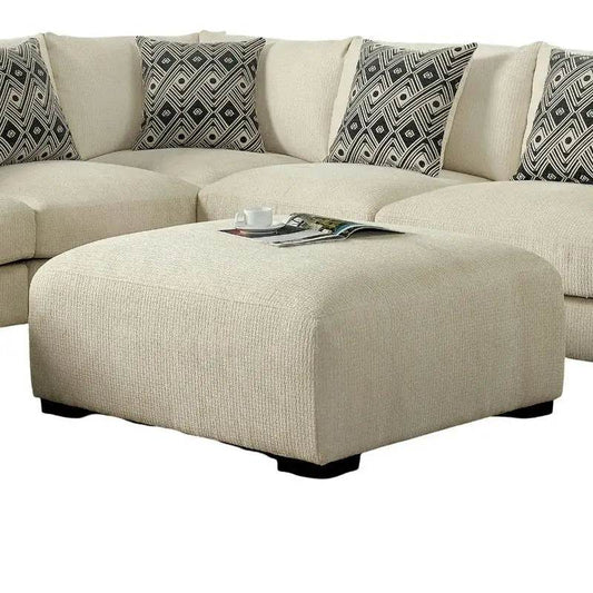 Contemporary Square Upholstered Ottoman with Memory Foam - Loft&Timber