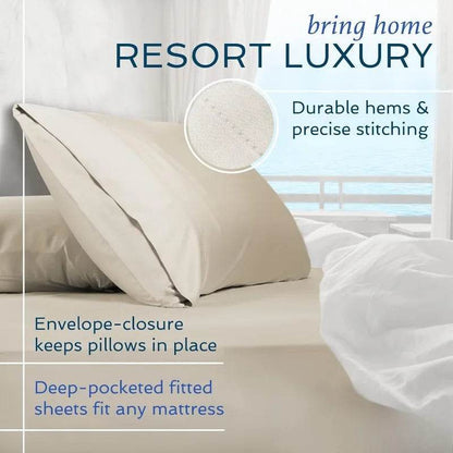 4 Piece Bed Sheet Set King Size, 100% Viscose Derived from Bamboo Sheets Set with 2 Pillowcases - Loft&Timber