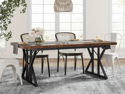 Farmhouse Dining Table for 6 People, 70.8" - Loft&Timber