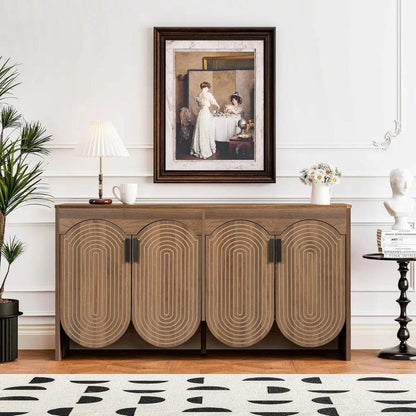 Fluted Sideboard Cabinet with Storage with Adjustable Shelves - Loft&Timber