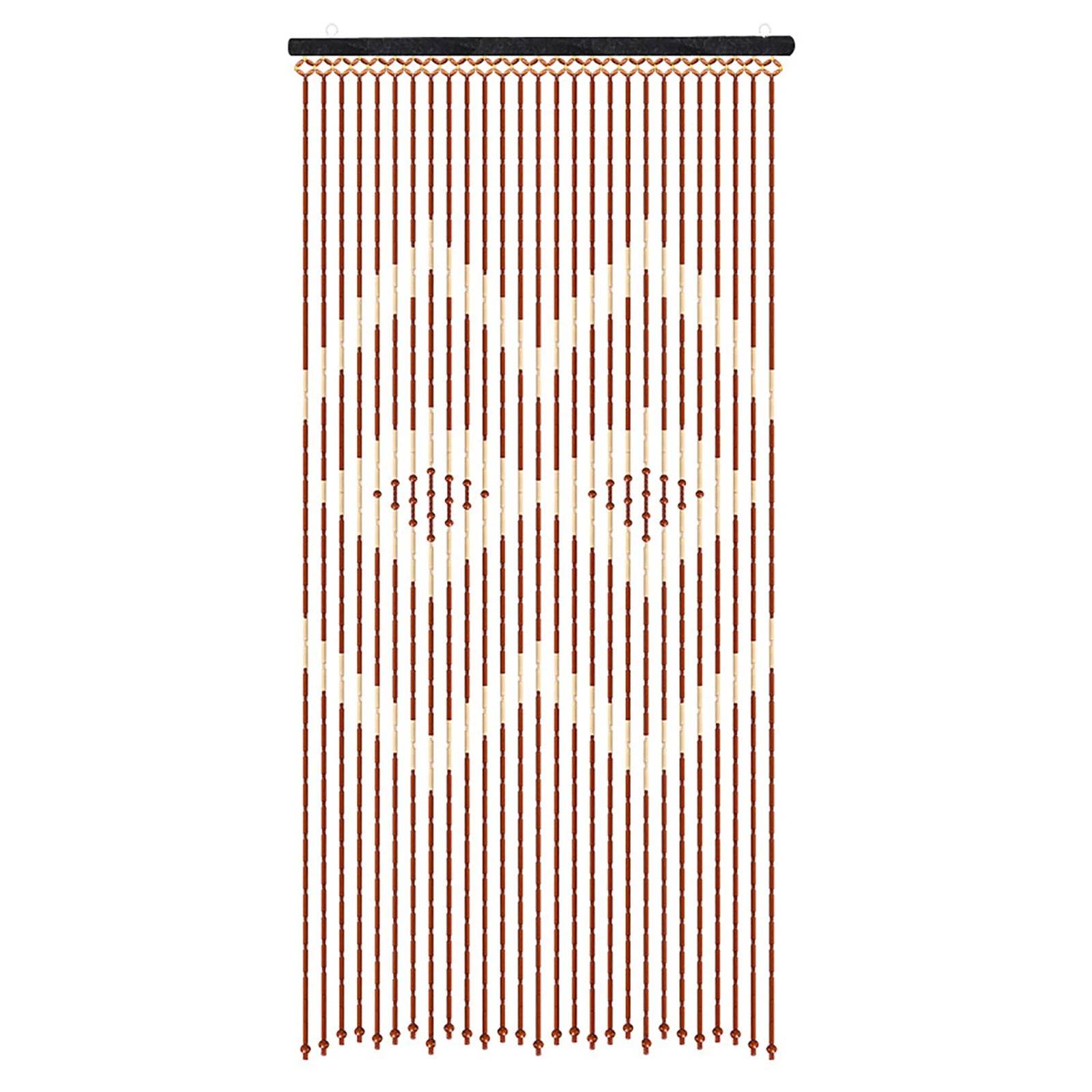 90x175cm 27 Lines Door Curtain Wooden Bead Curtain with Jagged Pattern - Loft&Timber