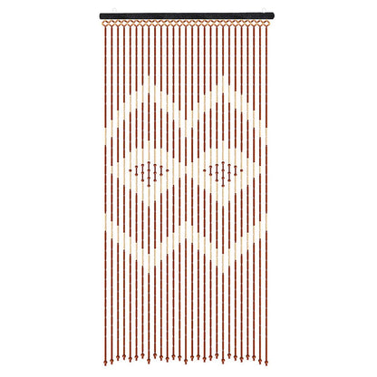 90x175cm 27 Lines Door Curtain Wooden Bead Curtain with Jagged Pattern - Loft&Timber