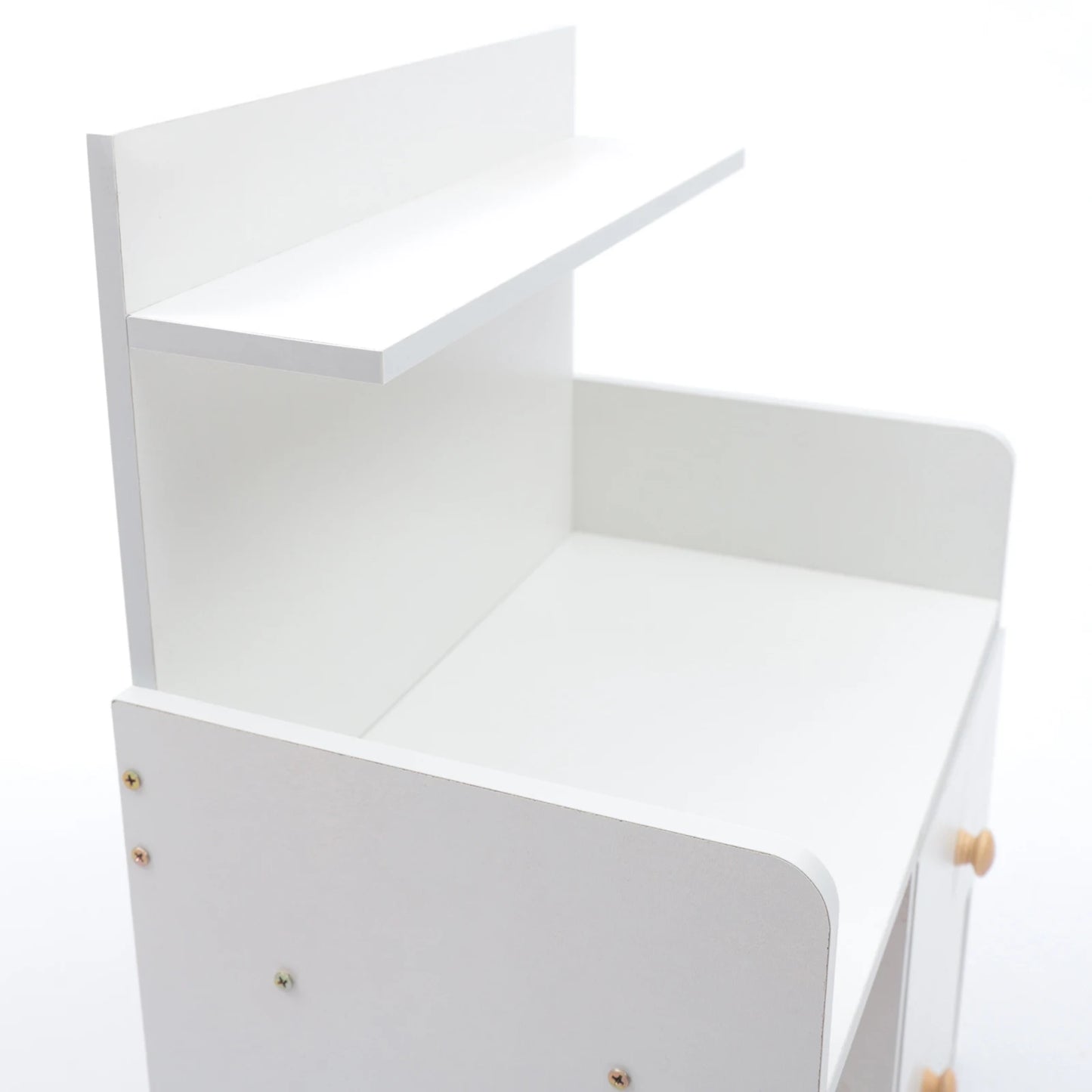 Bymaocar Warm White Nightstand with 2 Drawers, 16.9x10.2x23.6In Compact Bedside Table, Versatile Vanity Dresser for Living Room