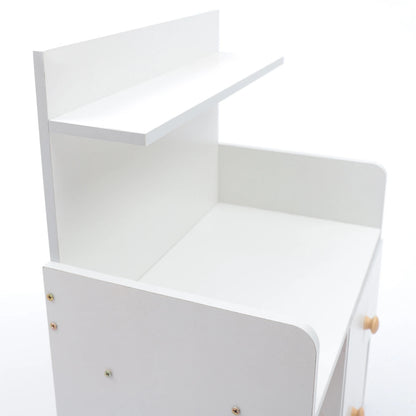 Bymaocar Warm White Nightstand with 2 Drawers, 16.9x10.2x23.6In Compact Bedside Table, Versatile Vanity Dresser for Living Room