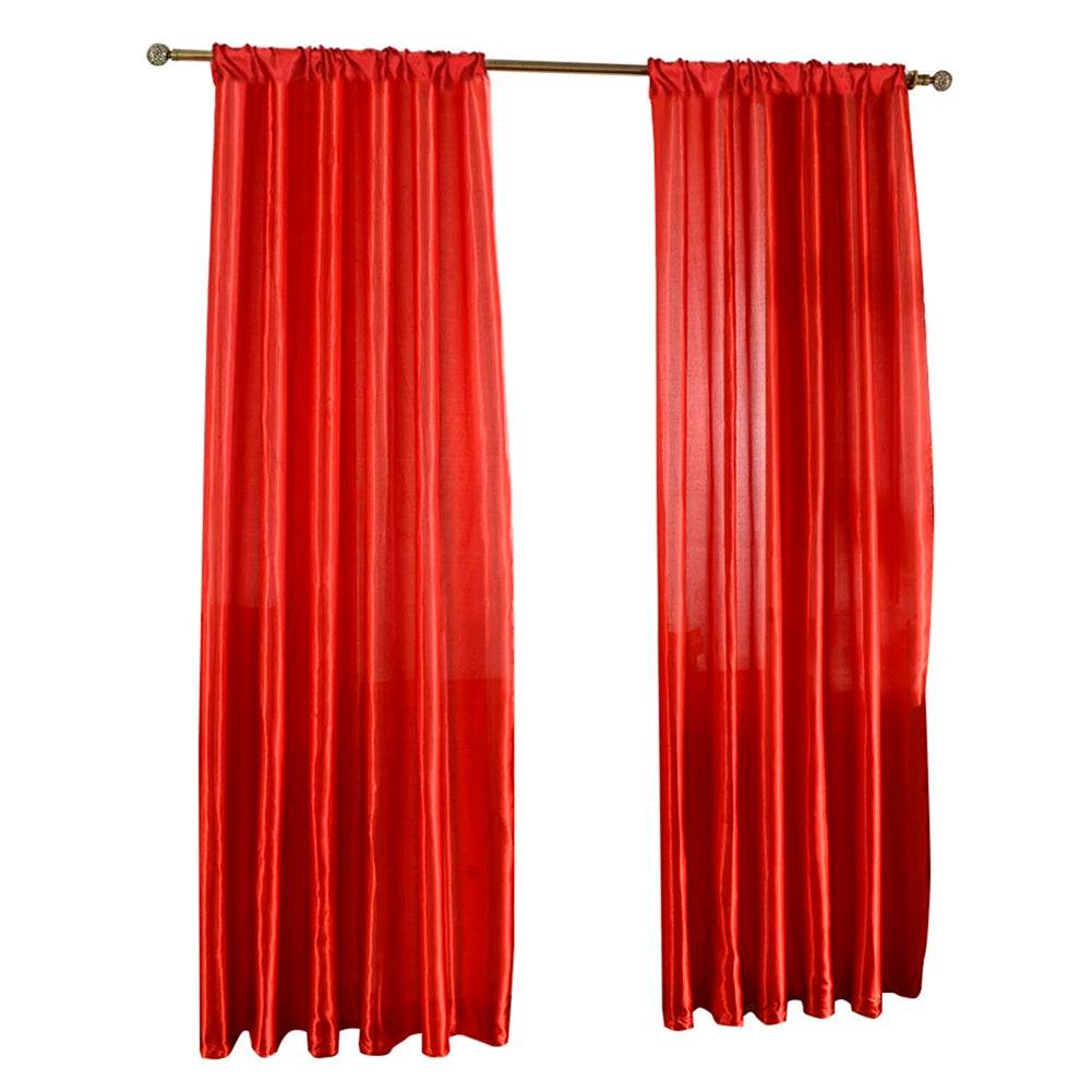 Modern Solid Satin Window Curtain - Loft&Timber