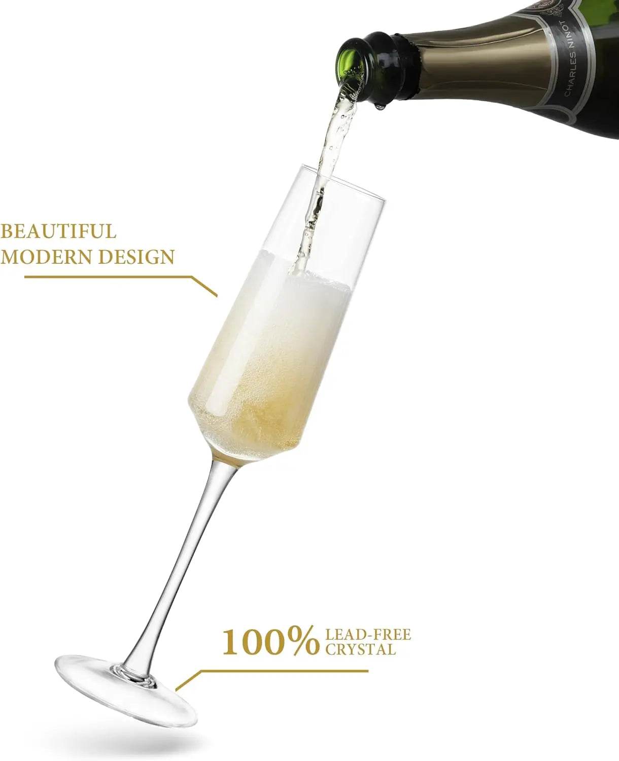 2 Pieces Luxury Crystal Champagne Flutes - Loft&Timber