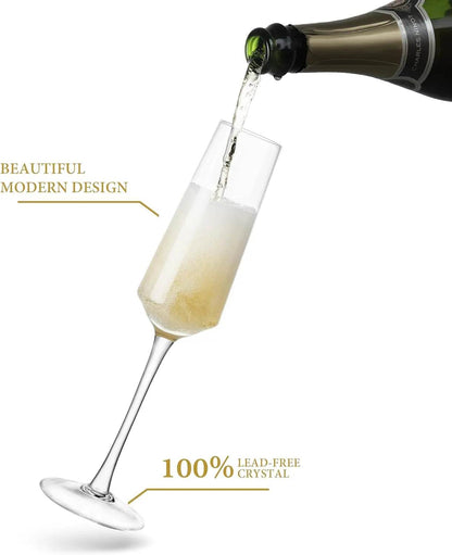 2 Pieces Luxury Crystal Champagne Flutes - Loft&Timber