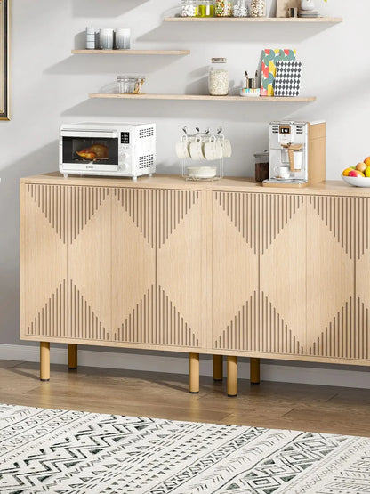 59" Tribesigns Modern Natural Storage Cabinet; Freestanding Floor Cabinet - Loft&Timber