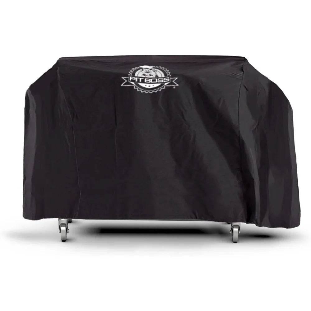 Four Burner Liquid Propane Gas Grill with Foldable Side Shelves, 36-Inch Flat Top Griddle, Fitted Cover, Deluxe Black - Loft&Timber