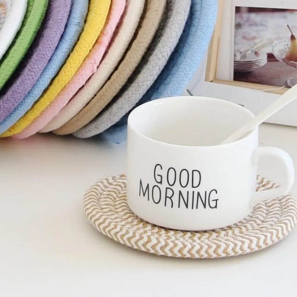 Handmade Woven Cotton Coasters - Set of 8 - Loft&Timber