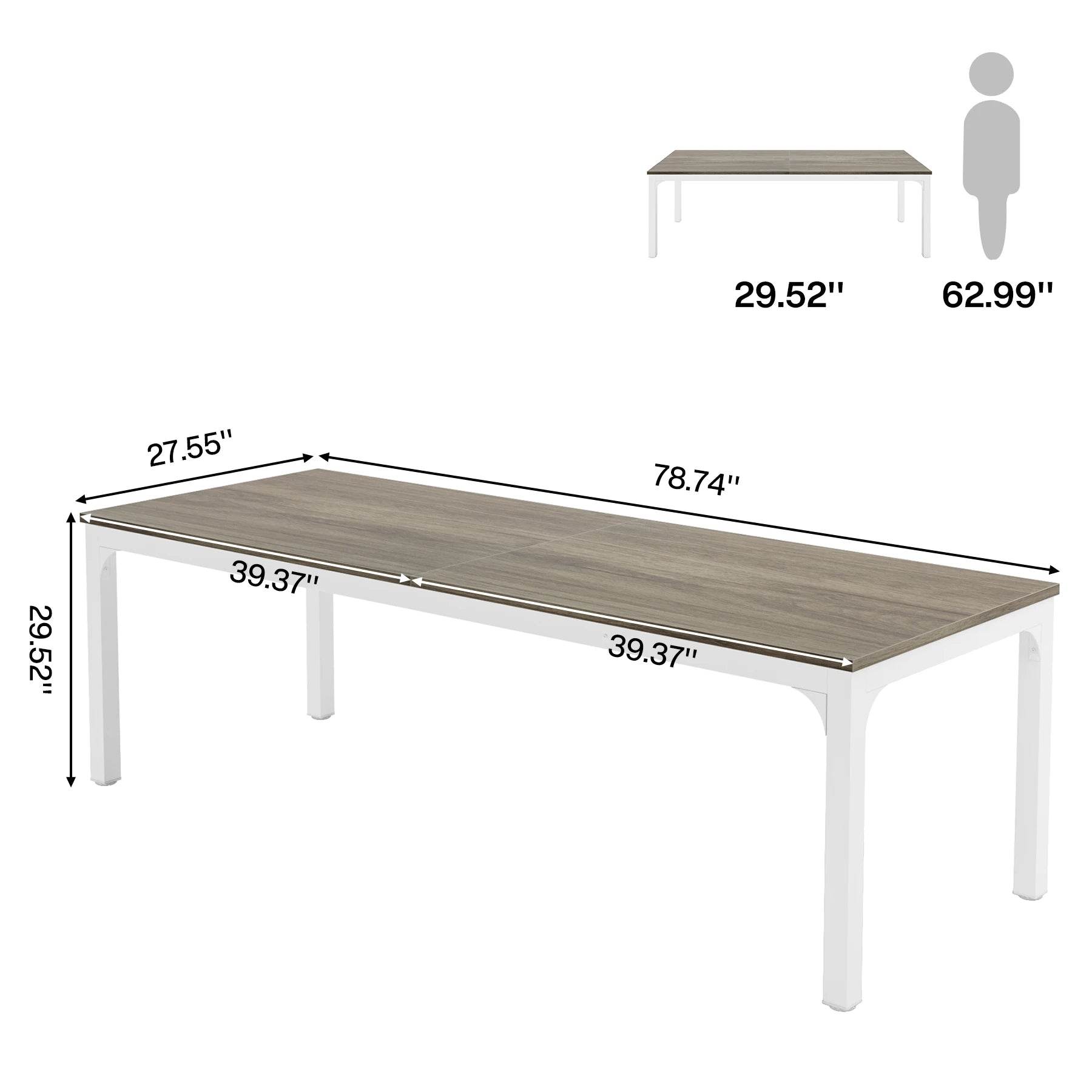 Tribesigns Dining Table for 6-8 People, 200cm - Loft&Timber