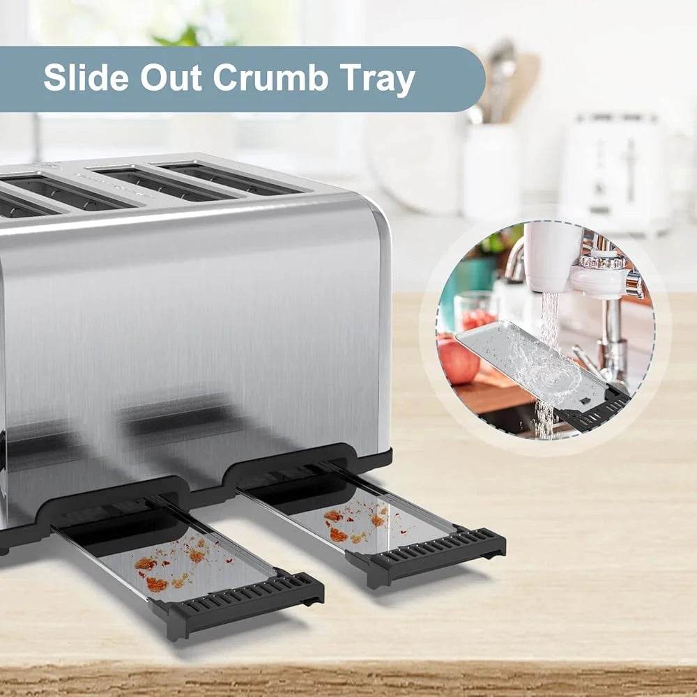 4 Slot Toaster in stainless steel