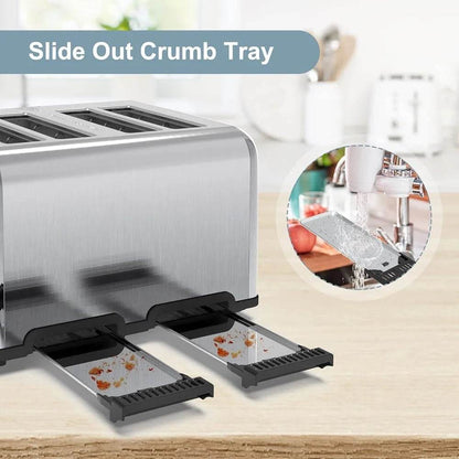 4 Slot Toaster in stainless steel