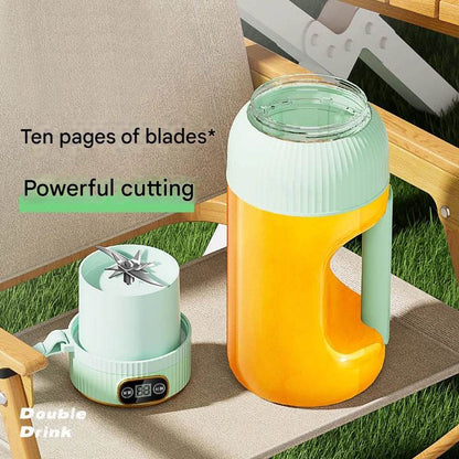 40oz Portable USB Rechargeable Juicer with Dual Lids