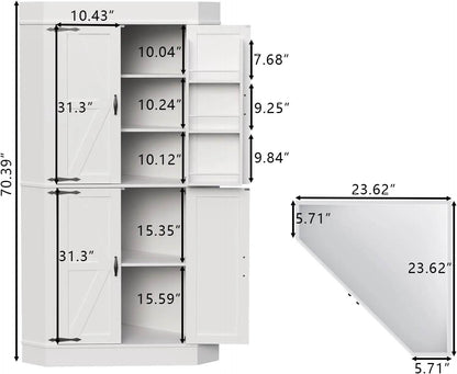 Corner Cabinet,Kitchen Pantry Storage Cabinets - Loft&Timber