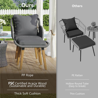 5 Pieces Outdoor Patio Furniture Set - Loft&Timber