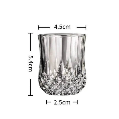 6Pcs Whiskey Glass Cup Rum Liqueur Mini Shot Glass Creative Diamond Shaped - Loft&Timber
