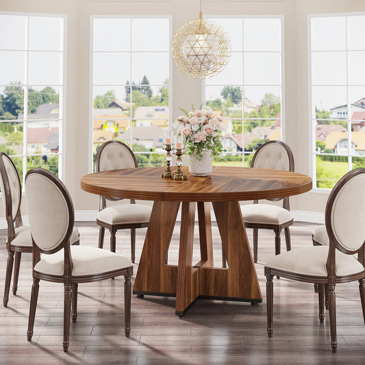 Tribesigns Round Dining Table for 4, 47" - Loft&Timber