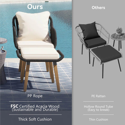5 Pieces Outdoor Patio Furniture Set - Loft&Timber