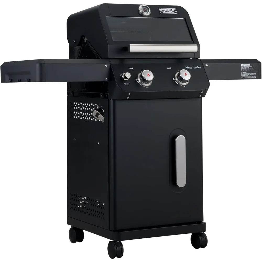 Stainless Steel 2-Burner Propane Gas Grill with Foldable Shelves - Loft&Timber