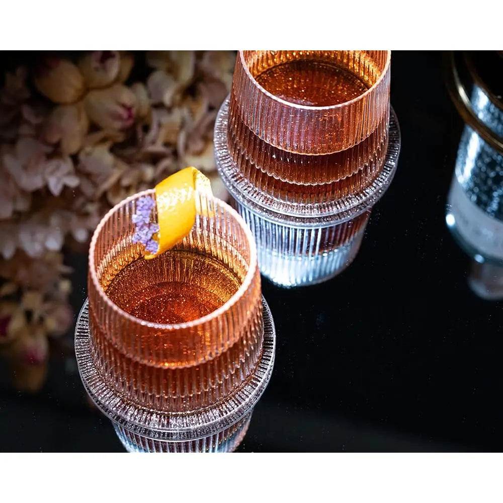 Vintage Art D Speakeasy Lowball Glasses, Set Of 4, 9 Oz - Loft&Timber