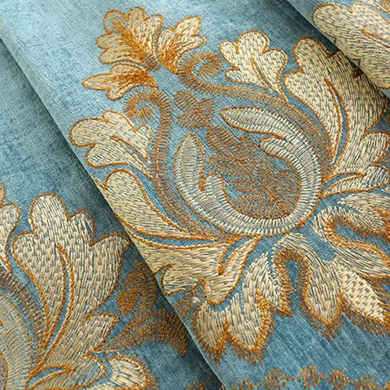 2pcs Luxuriously embroidered Chenille curtains - Loft&Timber