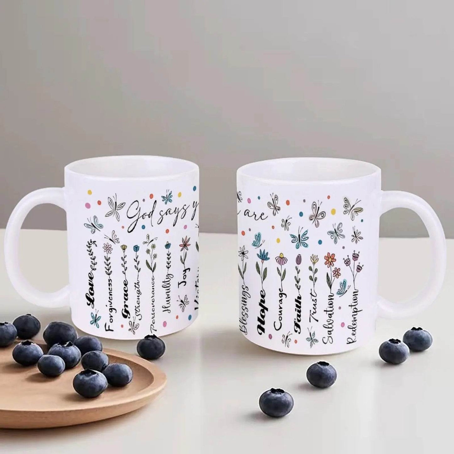 God Says You Are Wall Stickers Ceramic Coffee Mug Bible Verse Coffee Travel Mug, 330ml Ceramic Mug - Loft&Timber