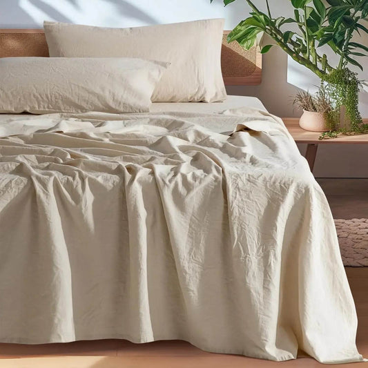 100% French Pure Linen Sheets, Breathable and Durable Line Queen Size Sheets - Loft&Timber