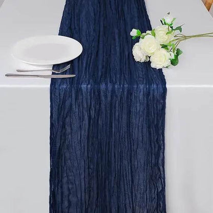 13Ft Navy Blue Cheesecloth Table Runner, 160inch - Loft&Timber