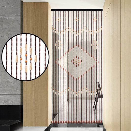 90*208CM Wooden Bead Curtain 31-Line String Door