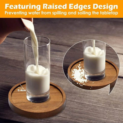 4 Pcs Wood Coasters for Drinks Absorbent - Loft&Timber