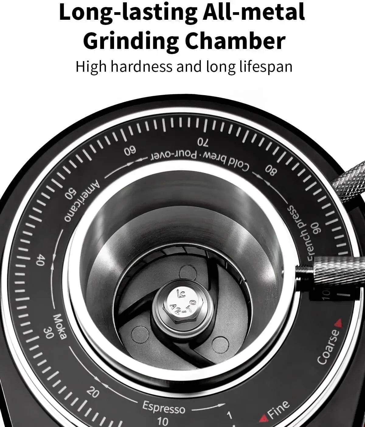 Professional 64mm Burr Coffee Grinder with 100 Grind Settings and All-Metal Chamber, Coffee Bean Grinder - Loft&Timber