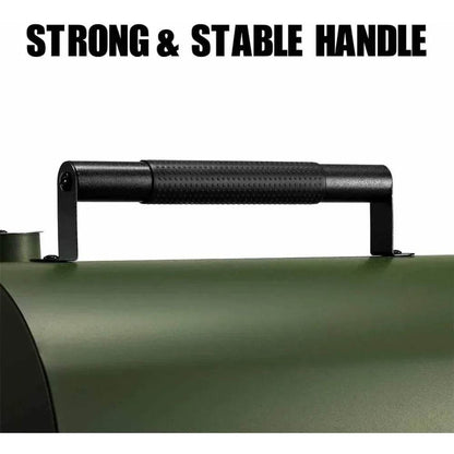 Portable Adjustable Charcoal Grill for Outdoor Hiking and Picnics - Multi-Functional Metal BBQ Smoker in Green - Loft&Timber