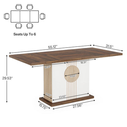Tribesigns 55" Rectangular Dining Table for 4 to 6 - Loft&Timber