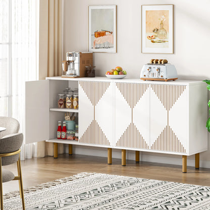 59" Tribesigns Modern Natural Storage Cabinet; Freestanding Floor Cabinet - Loft&Timber