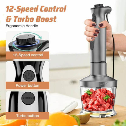 7 in 1 Immersion Hand Blender, Powerful 12 Speeds