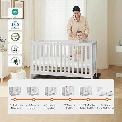 11-In-1 Convertible Mini Cradle to Full Size Crib - Loft&Timber
