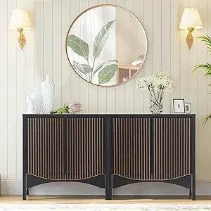 Fluted Sideboard Cabinet with Storage with Adjustable Shelves - Loft&Timber