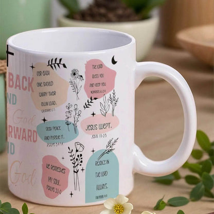 Look Back And Thank God, Look Forward And Trust God Ceramic Coffee Mug Bible Verse Custom Mug, 330ml - Loft&Timber