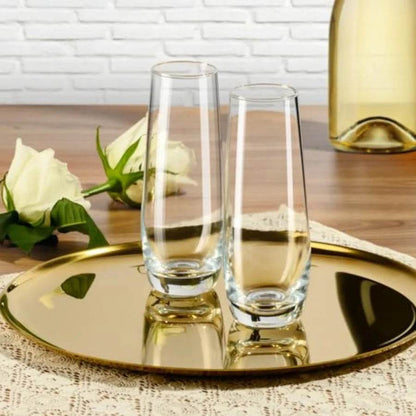 Stemless Champagne Flutes 8 oz Cocktail Glasses - Loft&Timber