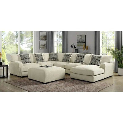 Contemporary Square Upholstered Ottoman with Memory Foam