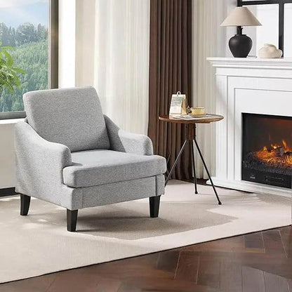 Linen Fabric Accent Chair Grey - Loft&Timber