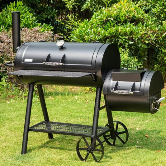 Heavy-Duty Charcoal Smoker Grills Extra Large Outdoor BBQ Gill with Offset Smoker, 941 SQ.IN. Cooking Area with Warming Tray - Loft&Timber