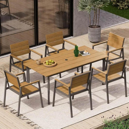 Outdoor Patio Dining Table Sets 7 Piece - Loft&Timber