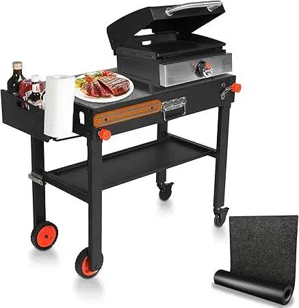 Portable Grilling Station with Wheels, Blackstone Griddle Support for 17 & 22, Collapsible Grilling Table for Weber, Outdoor Woo - Loft&Timber