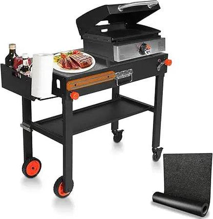 Portable Grilling Station with Wheels, Blackstone Griddle Support for 17 & 22, Collapsible Grilling Table for Weber, Outdoor Woo - Loft&Timber